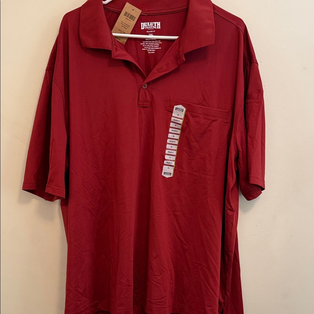 Duluth Trading Co Men's Red Polo Shirt